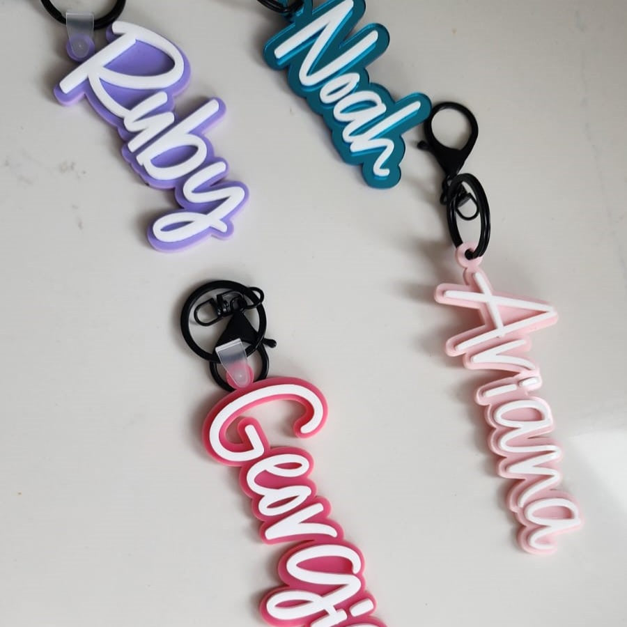 3D Name keyrings