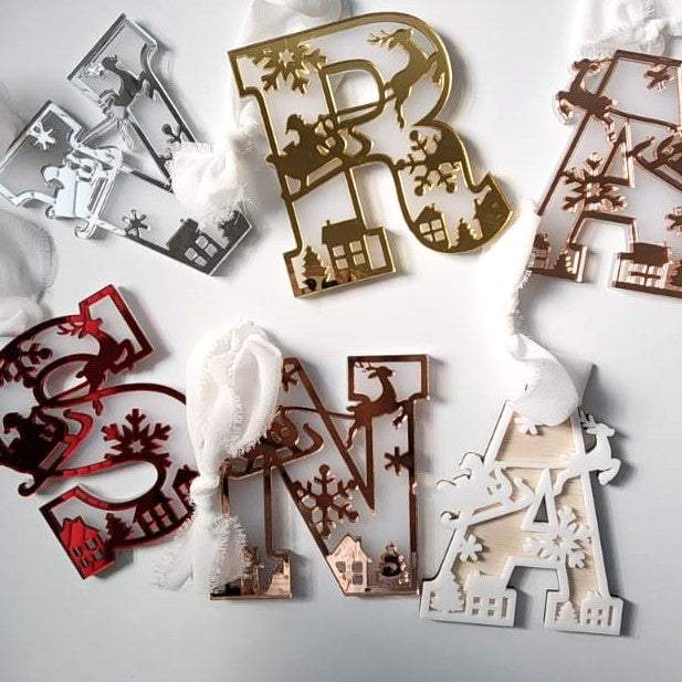 Letter Christmas ornament- Double layer