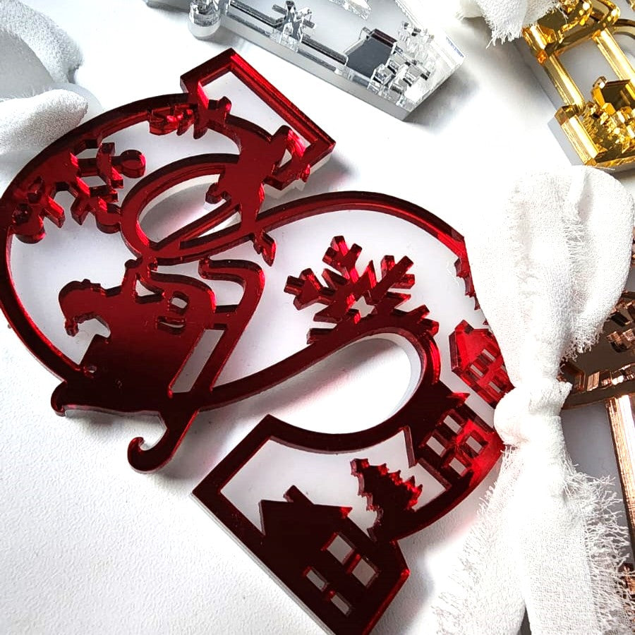 Letter Christmas ornament- Double layer