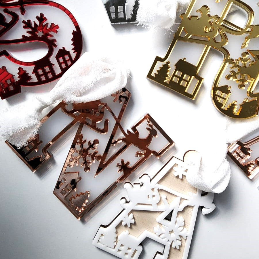Letter Christmas ornament- Double layer
