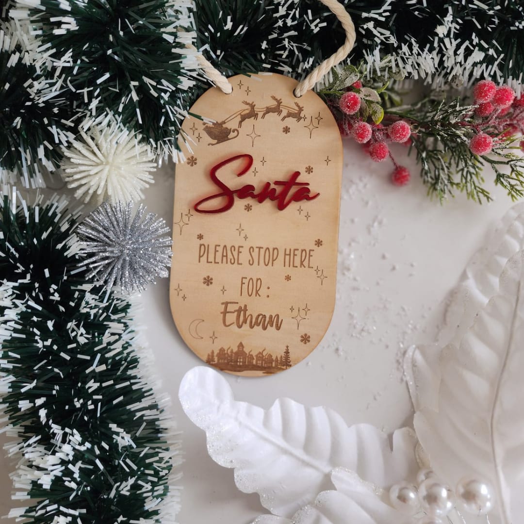 Santa Please Stop Here Sign