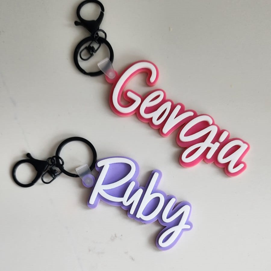 3d Name Key Rings 3D Name keyrings – Mica & Macc