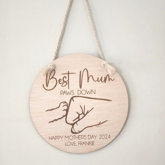 'Best Mum' paws down plaque - FurMum Edition