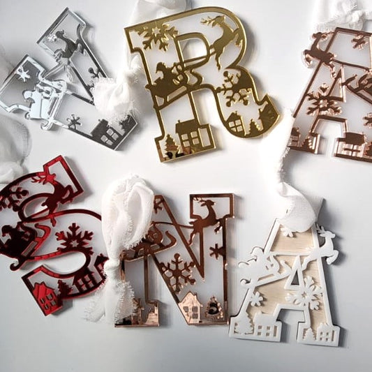 Letter Christmas ornament- Double layer