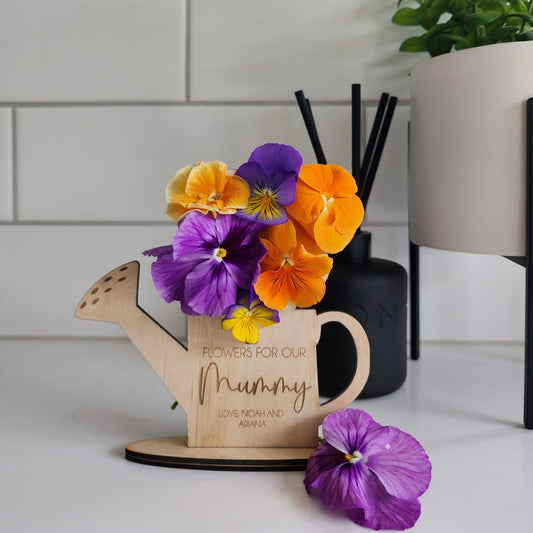 'Flowers for Mum' wooden flower stand- Mother's Day